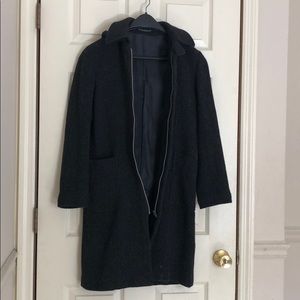 Women’s wool coat long coat black trench